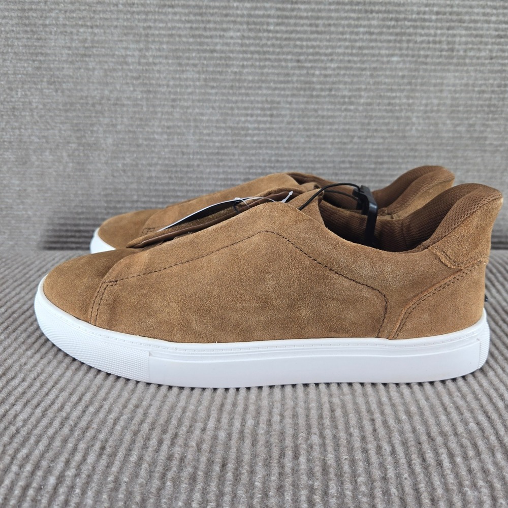 George Mens Size 8 Cognac Genuine Leather Suede Elastic Gore Slip On Sneakers